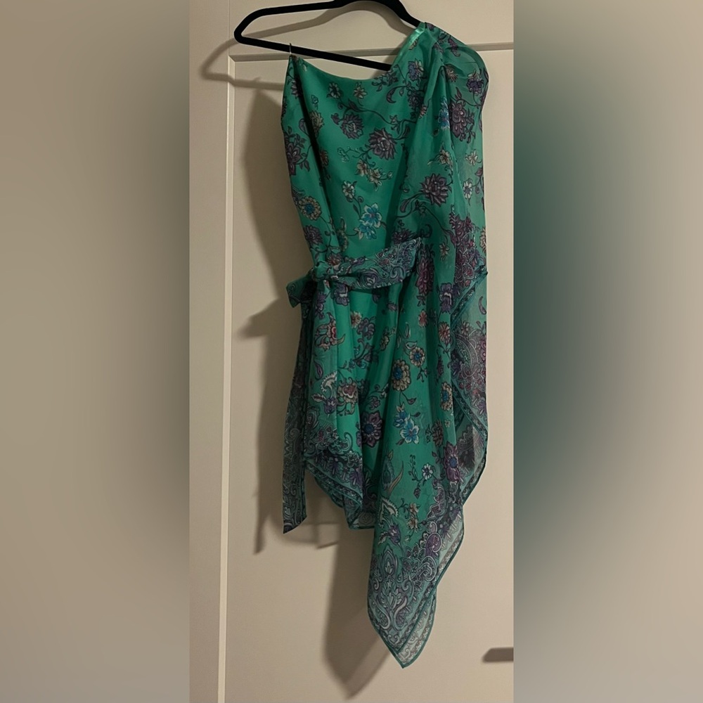 Laundry By Shelli Segal Teal and Purple Dress